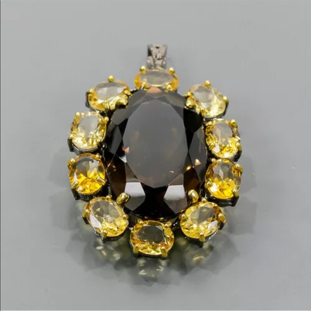 Gorgeous Smoky Quarts & Citrine Pendant
